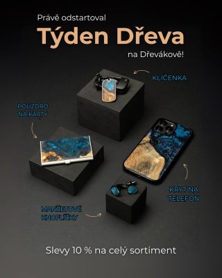 📢 Týden dřeva právě startuje! 🪵 Celý náš sortiment najdeš právě teď se 𝐬𝐥𝐞𝐯𝐨𝐮 𝟏𝟎 % – od krytů přes klíčenky až po...